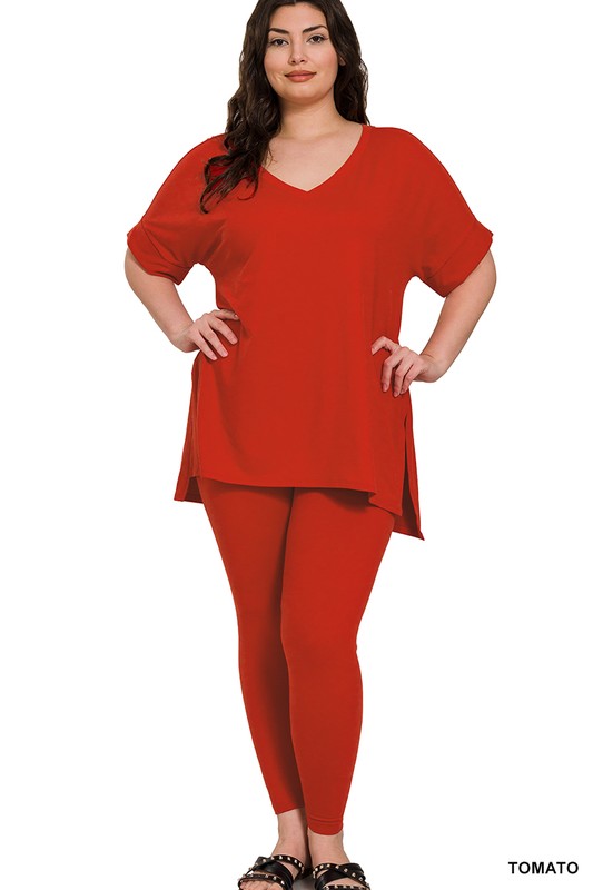 High Quality Buttery-Soft Breathable SD Loungewear Set (Tomato)