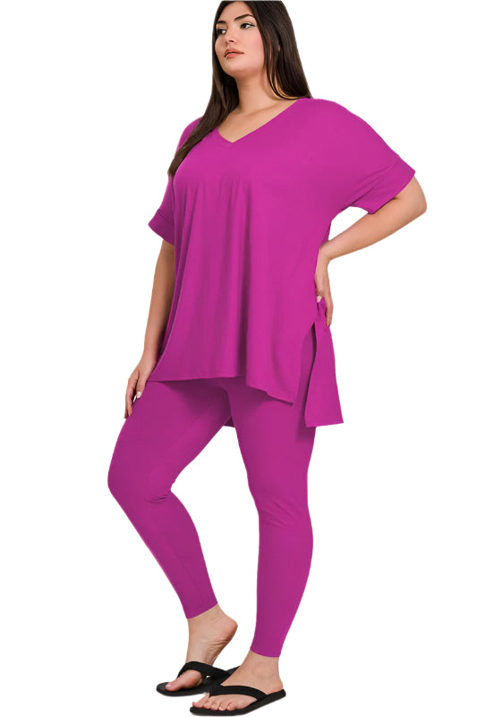 High Quality Buttery-Soft Breathable SD Loungewear Set (Lt Plum)