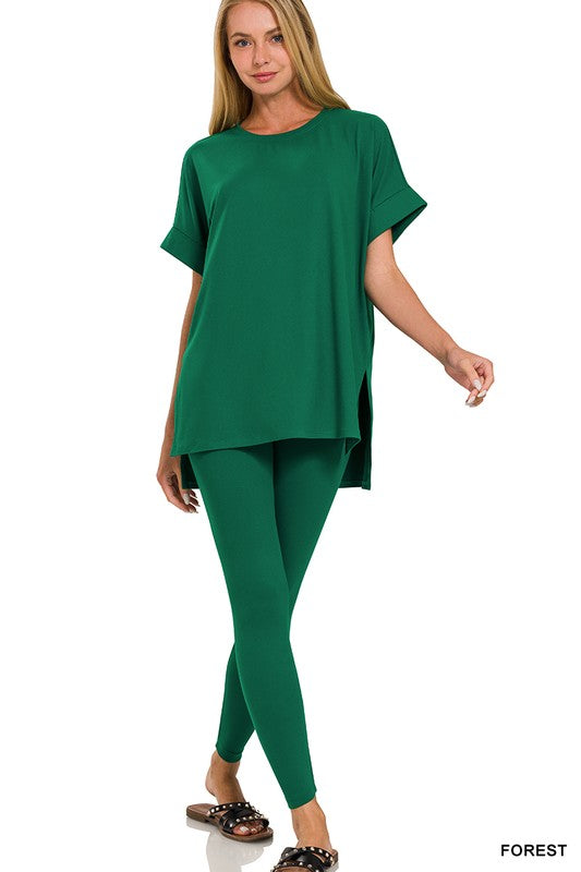 High Quality Buttery-Soft Breathable SD Loungewear Set (Forest Green)