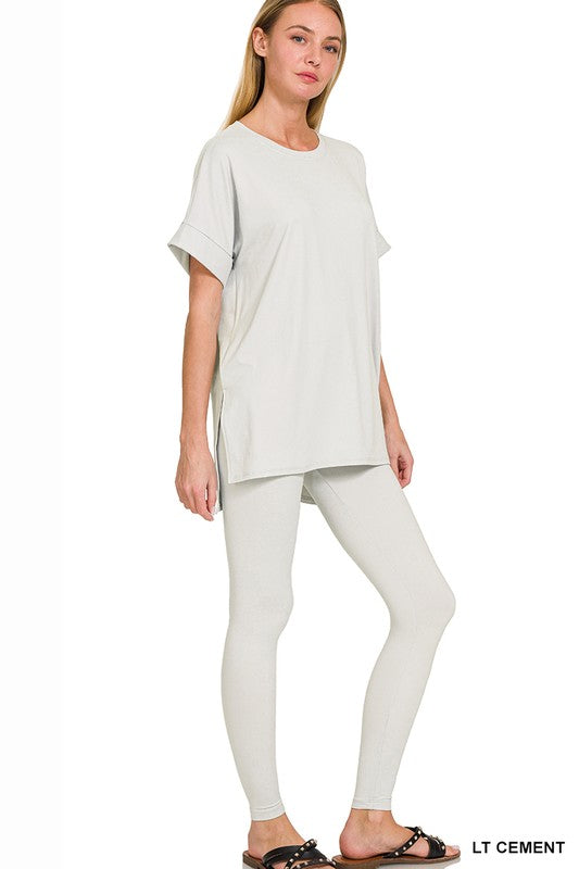 High Quality Buttery-Soft Breathable SD Loungewear Set (Lt Cement)