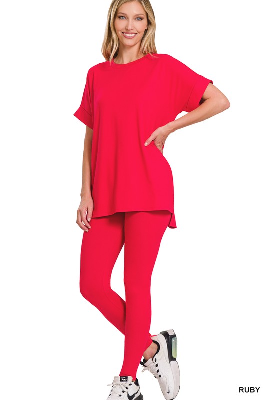 High Quality Buttery-Soft Breathable SD Loungewear Set (Ruby)