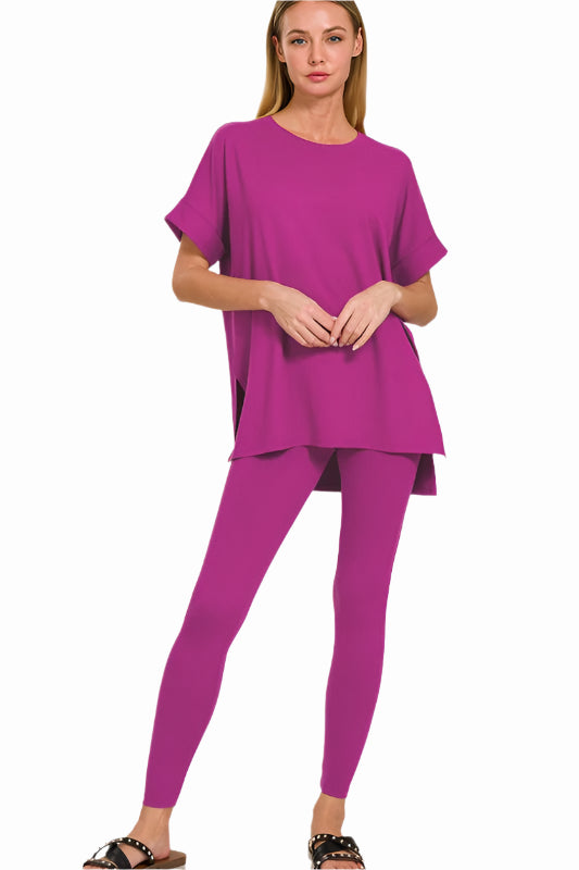 High Quality Buttery-Soft Breathable SD Loungewear Set (Lt Plum)