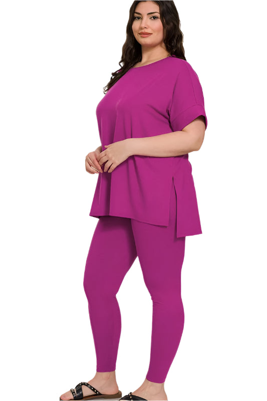 High Quality Buttery-Soft Breathable SD Loungewear Set (Lt Plum)