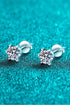 1 Carat Moissanite Rhodium-Plated Stud Earrings