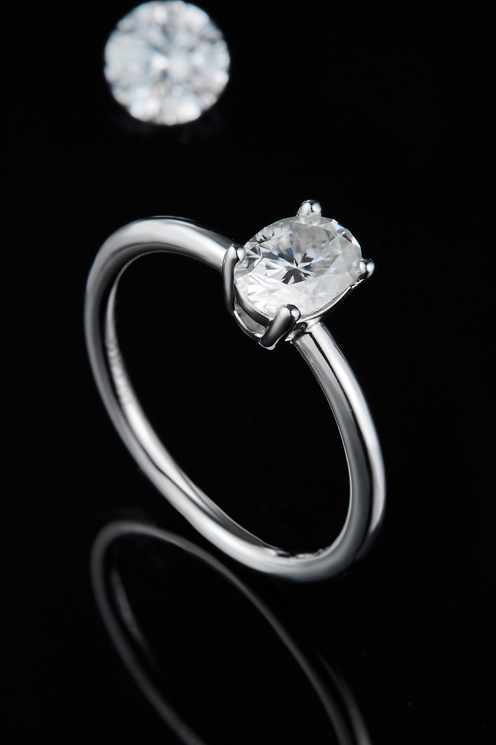 1 Carat Moissanite 925 Sterling Silver Solitaire Ring