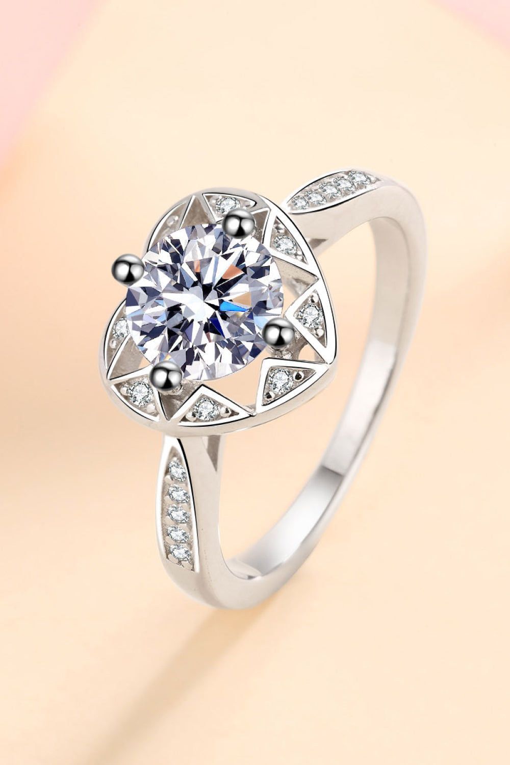 Moissanite Heart Ring