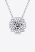 1 Carat Moissanite Flower Shape Pendant Chain Necklace